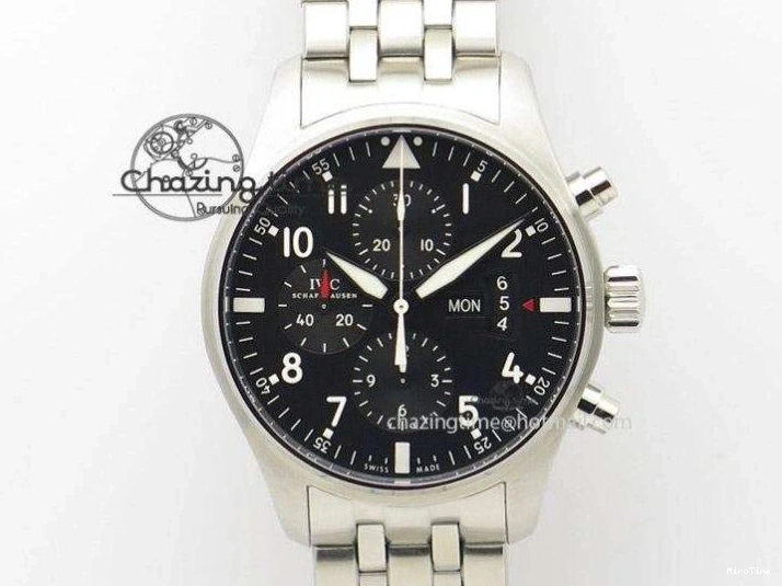 MIROTIME 0218 EasyCare Pilot Chrono IW388001 Real Ceramic ZF 1:1 Best Edition On Black Nylon Strap A 7279